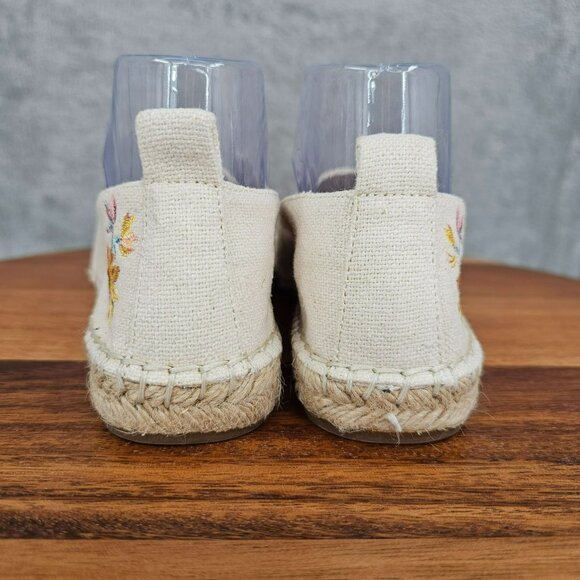 LOFT Espadrilles Shoes 7.5 M Natural Floral Leaf Embroidered Comfort Casual Boho - Picture 9 of 16